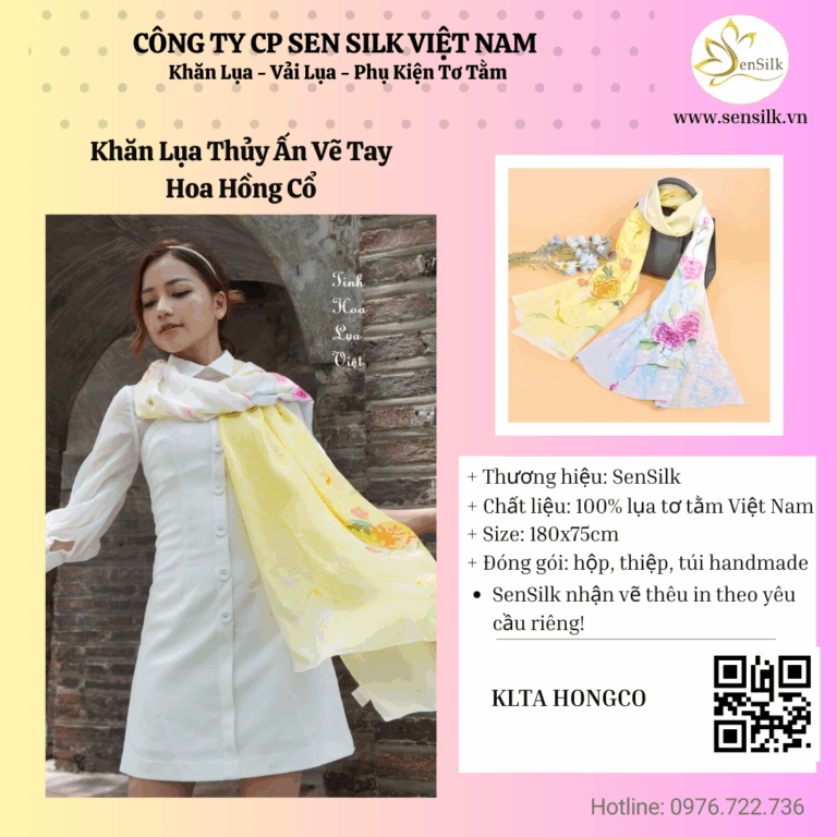 🌹 Khăn Lụa Thủy Ấn: Vẻ Đẹp Của Nghệ Thuật Việt Dành Tặng Thầy Cô