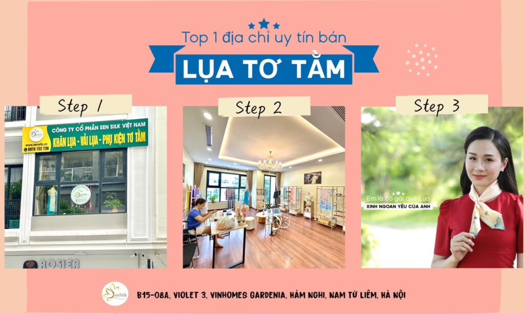 showroom SenSilk trưng bày khăn lụa tơ tằm thủ công cao cấp