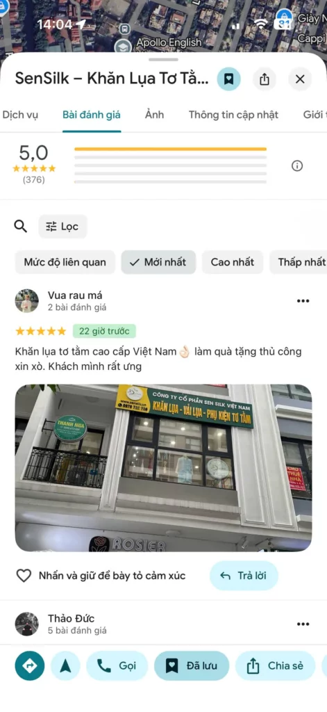 Review thực tế showroom SenSilk Hà Nội