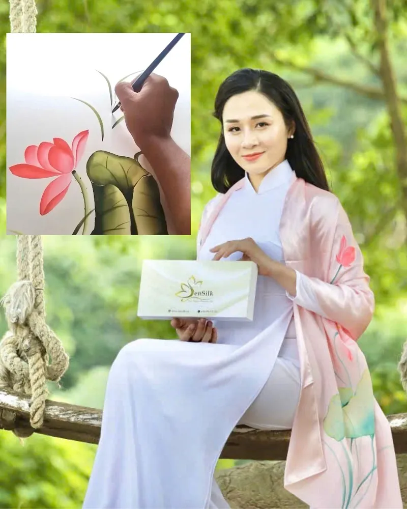 Khăn lụa vẽ tay cao cấp SenSilk – tác phẩm nghệ thuật thủ công