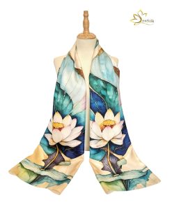 Khăn choàng lụa tơ tằm in kỹ thuật số Thái Liên Ngọc SenSilk