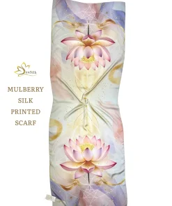 Khăn lụa tơ tằm hoa sen nghệ thuật SenSilk An Hồng Sen