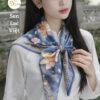 Khăn lụa tơ tằm in kỹ thuật số Sen Lạc Việt SenSilk kích thước 65x65cm