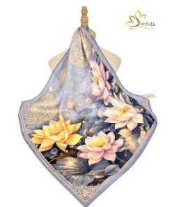 Khăn vuông lụa tơ tằm Sen Lạc Việt SenSilk 65x65cm