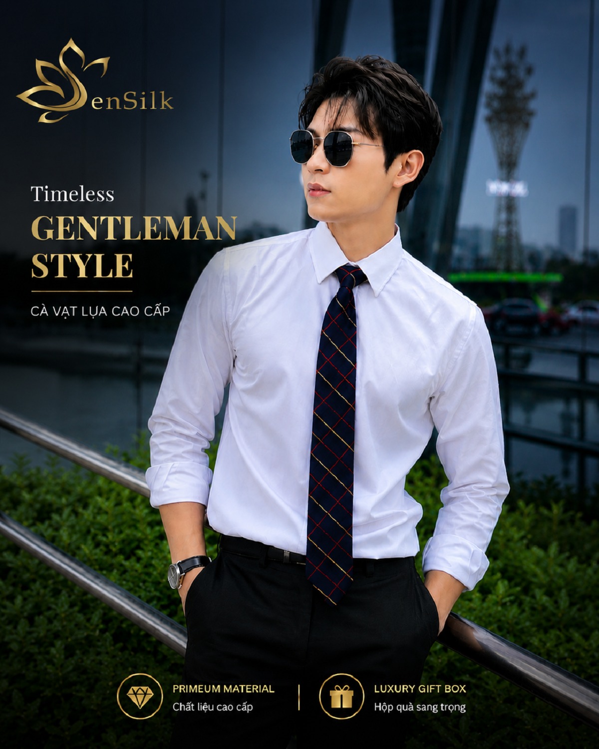 Cà vạt lụa cao cấp SenSilk phong cách Gentleman Style lịch lãm, sang trọng dành cho quý ông hiện đại.