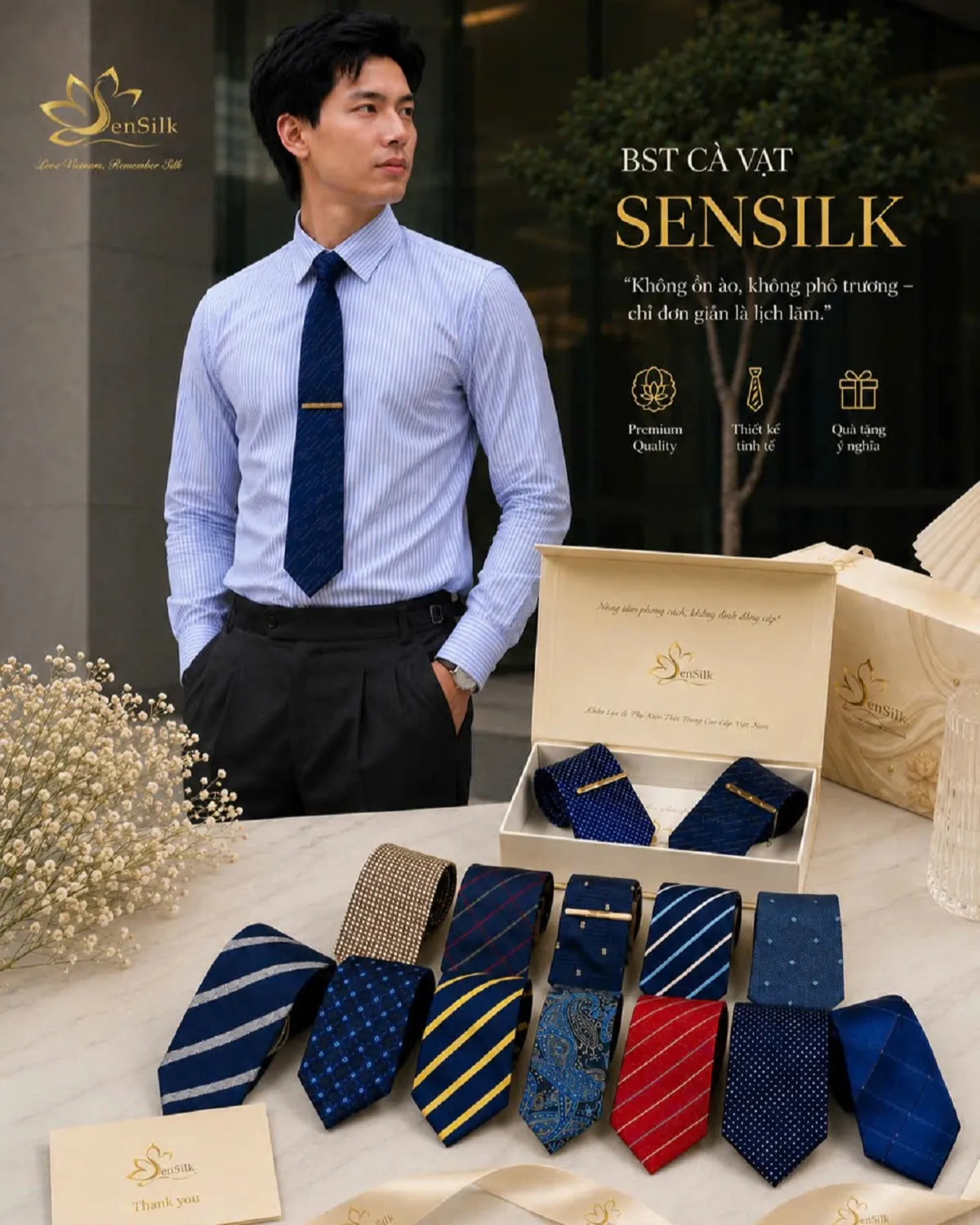 Cà vạt phong cách doanh nhân lịch lãm SenSilk - Top 1 Vietnam