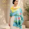 Khăn lụa Thủy Ấn vẽ tay độc bản Áng Sen Mai thuộc bộ sưu tập Thủy Ấn Kỷ Lụa của SenSilk