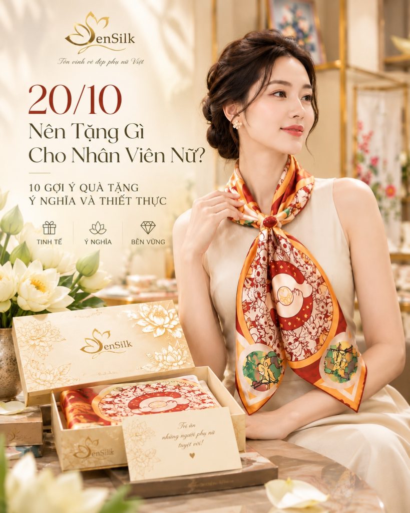 khăn lụa quà tặng SenSilk thiết kế riêng cho doanh nghiệp