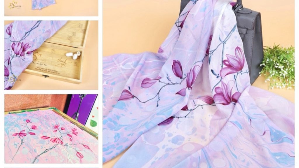 Khăn lụa thủy ấn SenSilk làm quà tặng đối tác quốc tế